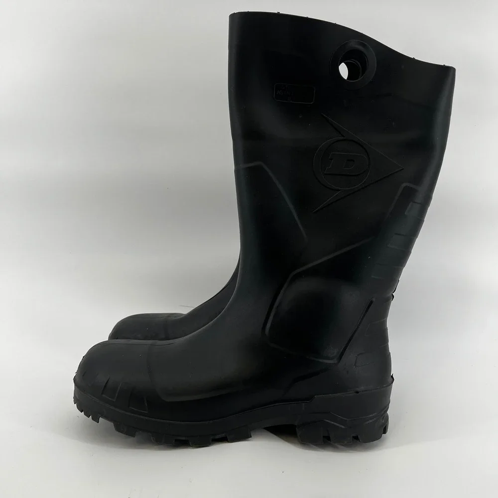 Dunlop Mens Black Rubber Steel Toe‎ Work Boots ASTM F2413-18 Size 10 Made in USA